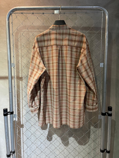 FLOWER DOBBY PLAID LONG SHIRT